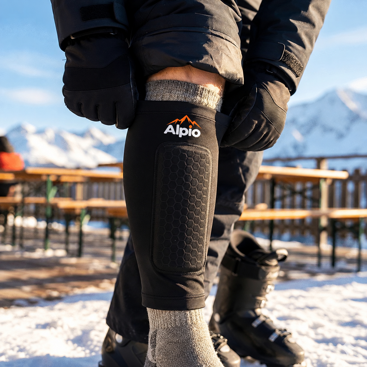 Alpio SkiGuards Vadderade Benskydd för Pjäxor