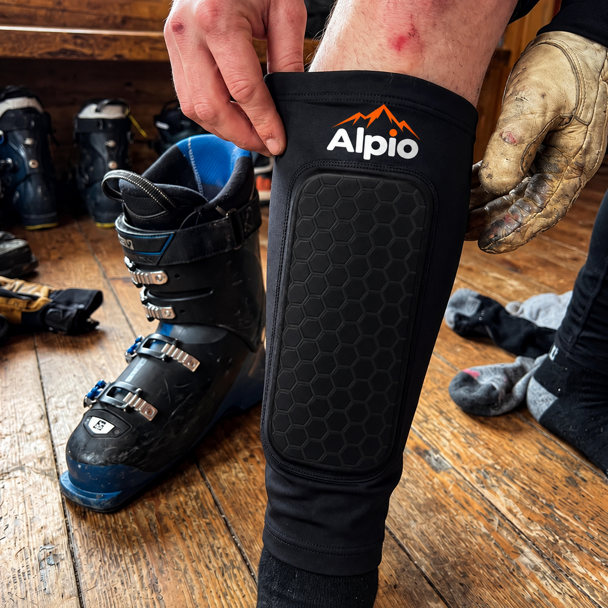 Alpio SkiGuards Vadderade Benskydd för Pjäxor